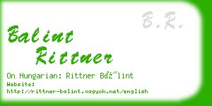 balint rittner business card